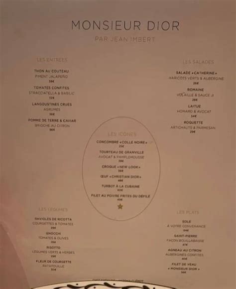 dior cafe paris menu|dior montaigne menu.